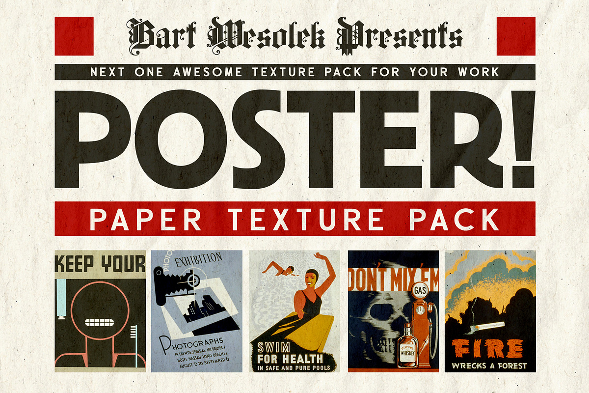 100 Retro Poster Textures, a Texture Graphic by Bart Wesolek (Photo 1 of 10)