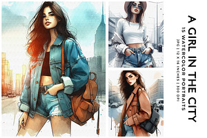 A Girl in The City, a Person Illustration by Digital Art Creations