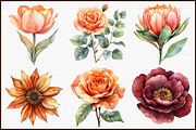 Sunset Fall Flowers Clipart Collecti, an Illustration by Sublimation Artist (Thumbnail 3 of 6)