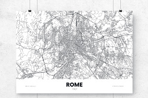 Large City Map Vector Poster Set2