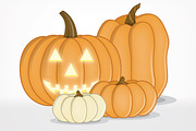Jack-O-Lantern Pumpkin Faces Vectors, a Graphic by Design Panoply (Thumbnail 1 of 3)