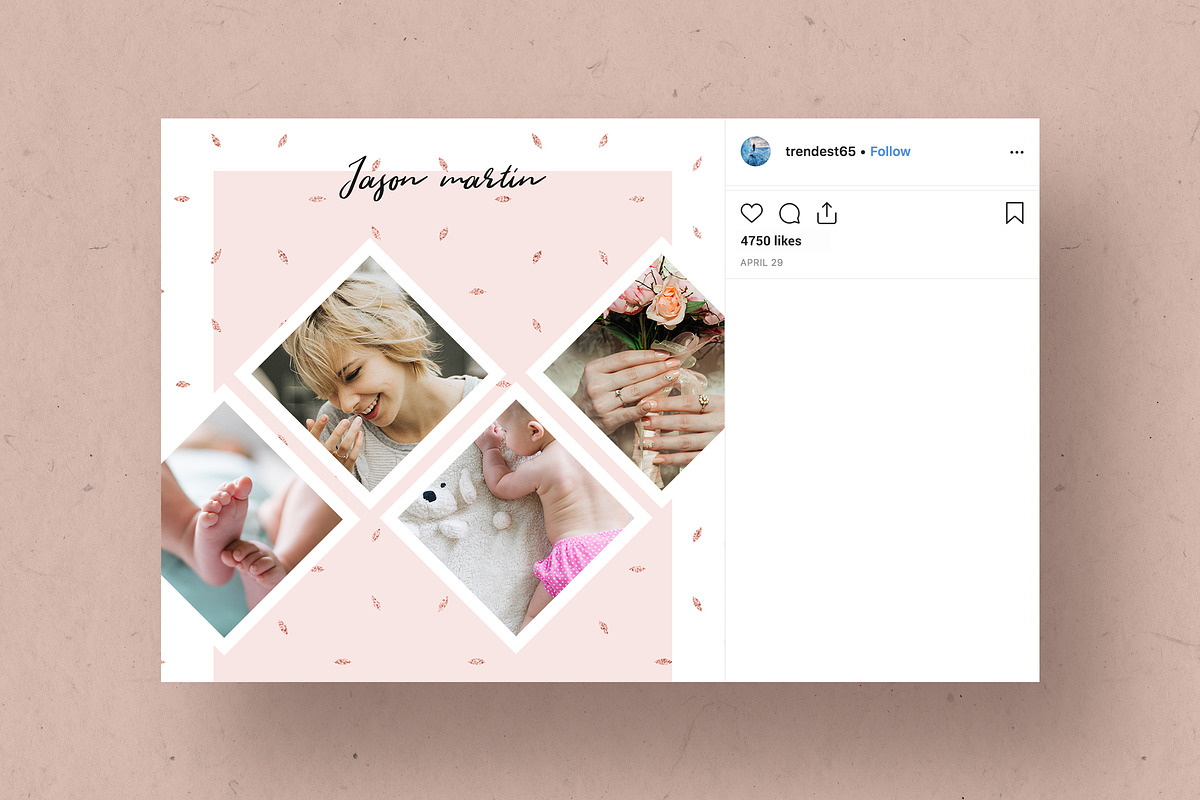 Rosegold Instagram Pack, a Social Media Template by Crevo Studio (Photo 6 of 7)