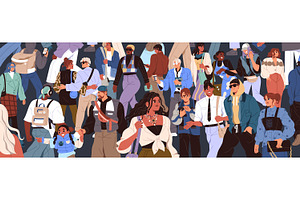 Modern, diverse people crowd, a Person Illustration by PaperTrident