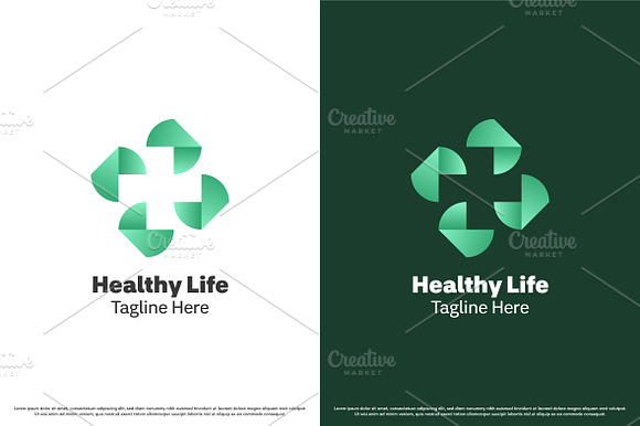 Healthy sign logo design illustration