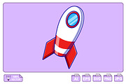 Rocket Spaceship Cartoon Vector, an Object Illustration by Artstorystudio (Thumbnail 2 of 3)