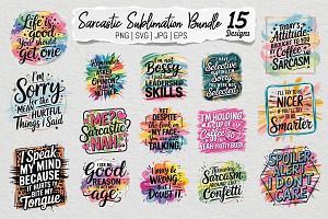 Sarcastic Sublimation Design Bundle, an Illustration by Actual Pixel