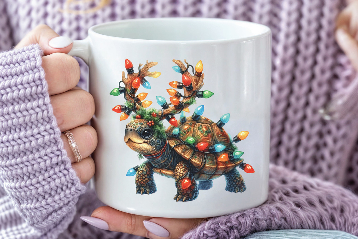 Watercolor Christmas Turtle Clipart, an Illustration by CraftArtStudio (Photo 5 of 6)