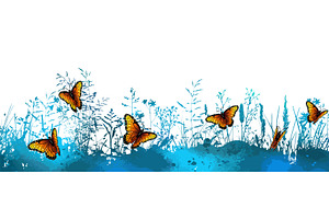 Vector Illustration With Butterflies