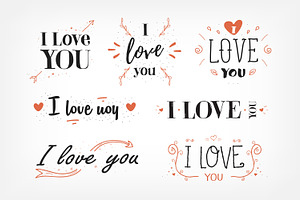 I love you lettering set, a Decorative Illustration by Good Studio