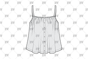 Summer Tank Top Fashion Flat, a Shirt Mockup by haydenwentworth (Thumbnail 2 of 3)
