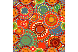 Seamless vintage retro pattern orange textile