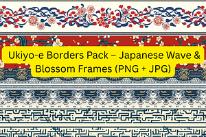 Ukiyo-e Borders Pack – Japanese Wave