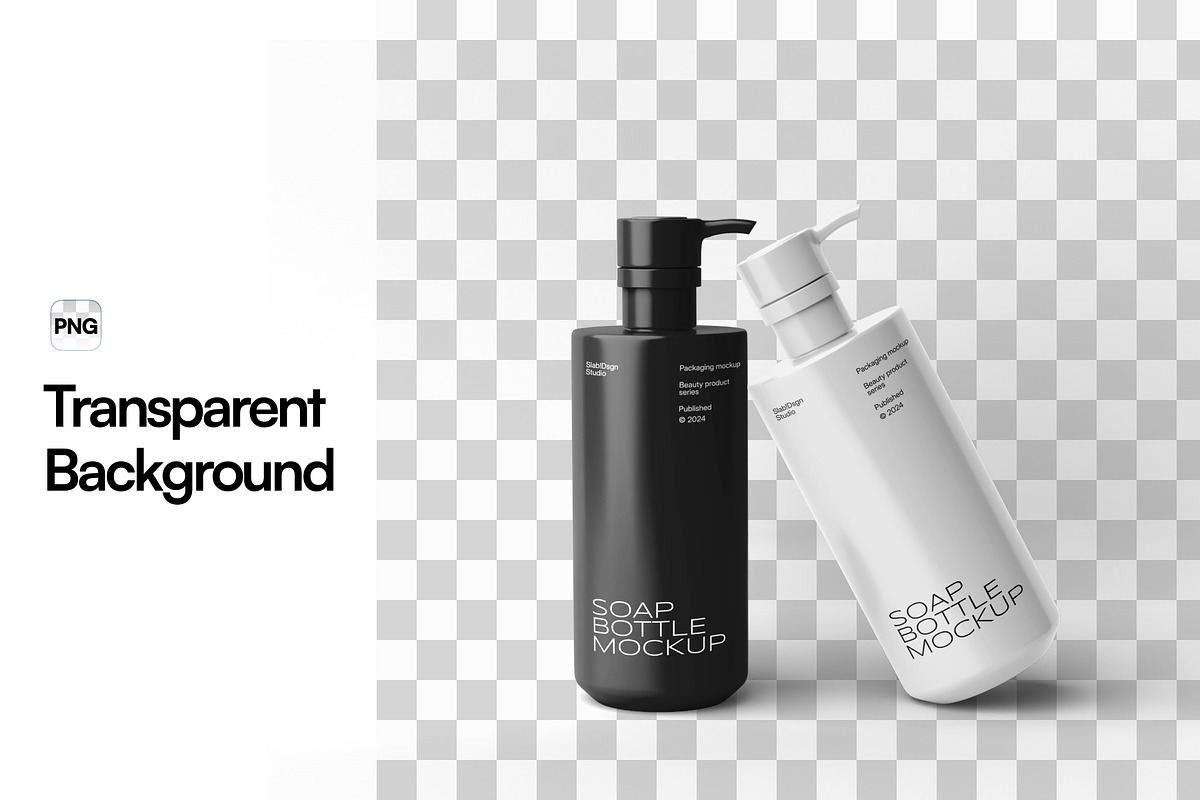 Elegant Soap Bottle Mockup, a Packaging Mockup by SLAB! Design (Photo 2 of 10)