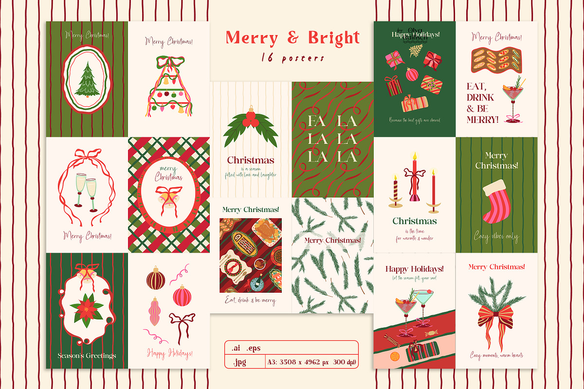 Merry & Bright. Christmas Collection, a Seasonal Illustration by Olya Haifisch (Photo 6 of 12)