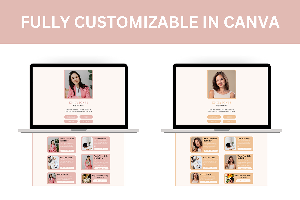 Link In Bio Canva Template | Coach, a Landing Page Template by The Chaos Project (Photo 4 of 7)
