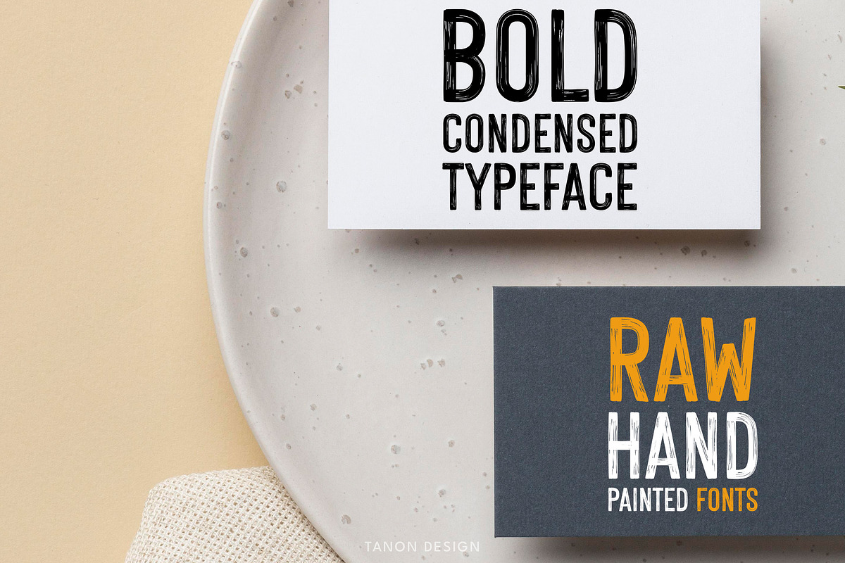 Raw Hand Painted brush fonts, a Blackletter Font by Tanondesign (Photo 6 of 6)