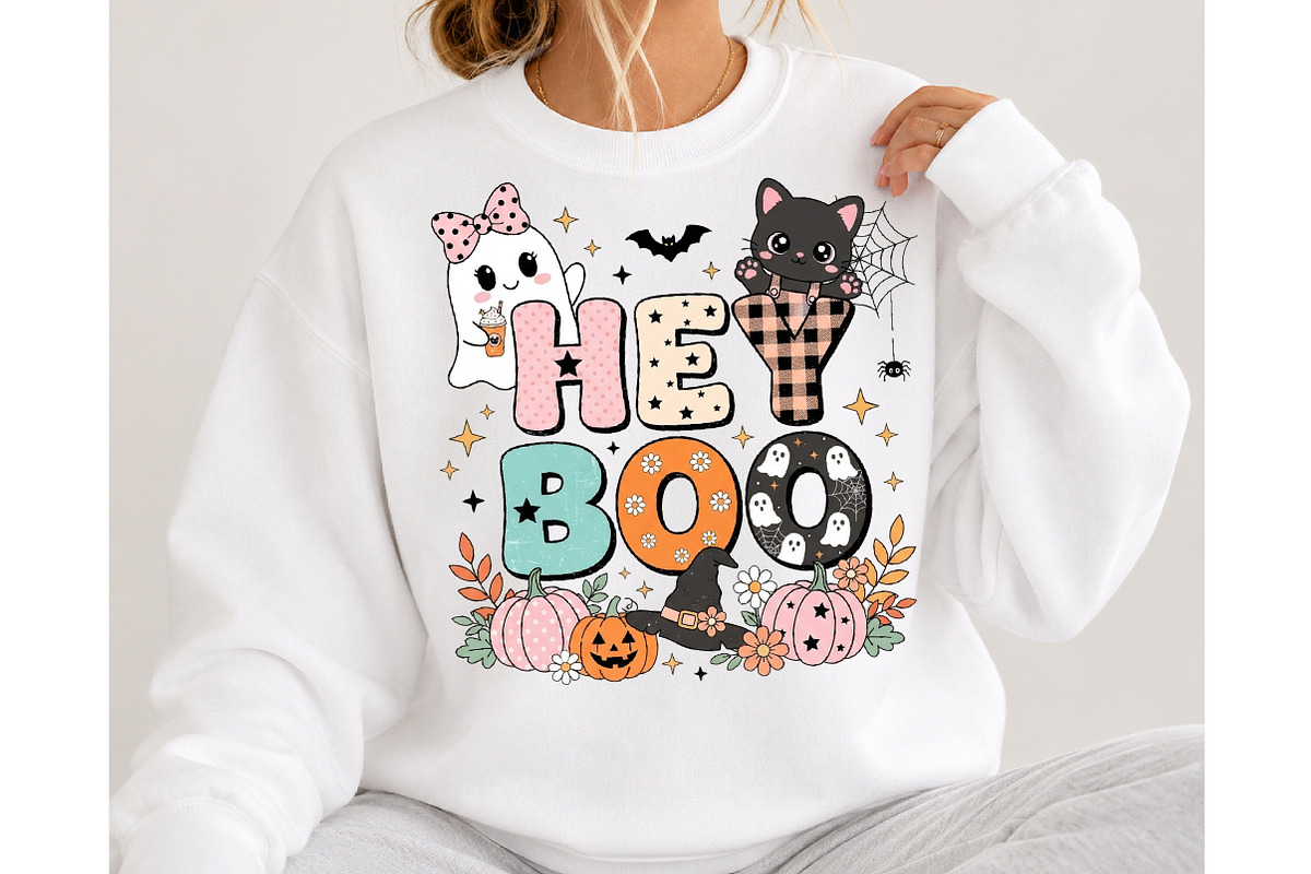 Hey Boo Retro Halloween PNG, a Seasonal Illustration by DreamCafeArt (Photo 4 of 7)