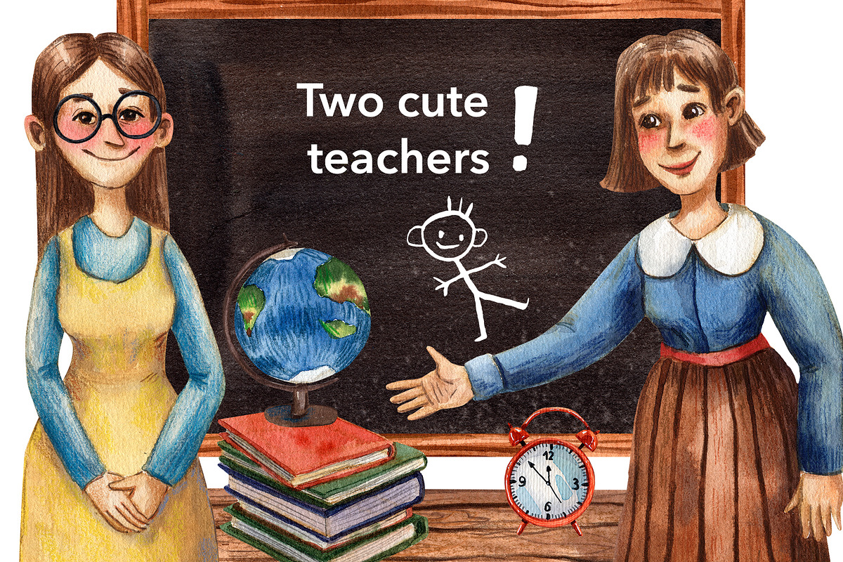 Little Students - Watercolor Clipart, an Education Illustration by Mashamashastu (Photo 5 of 15)