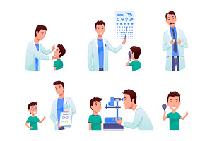 Eyesight diagnostics icon set, a Healthcare Illustration by Things for designers