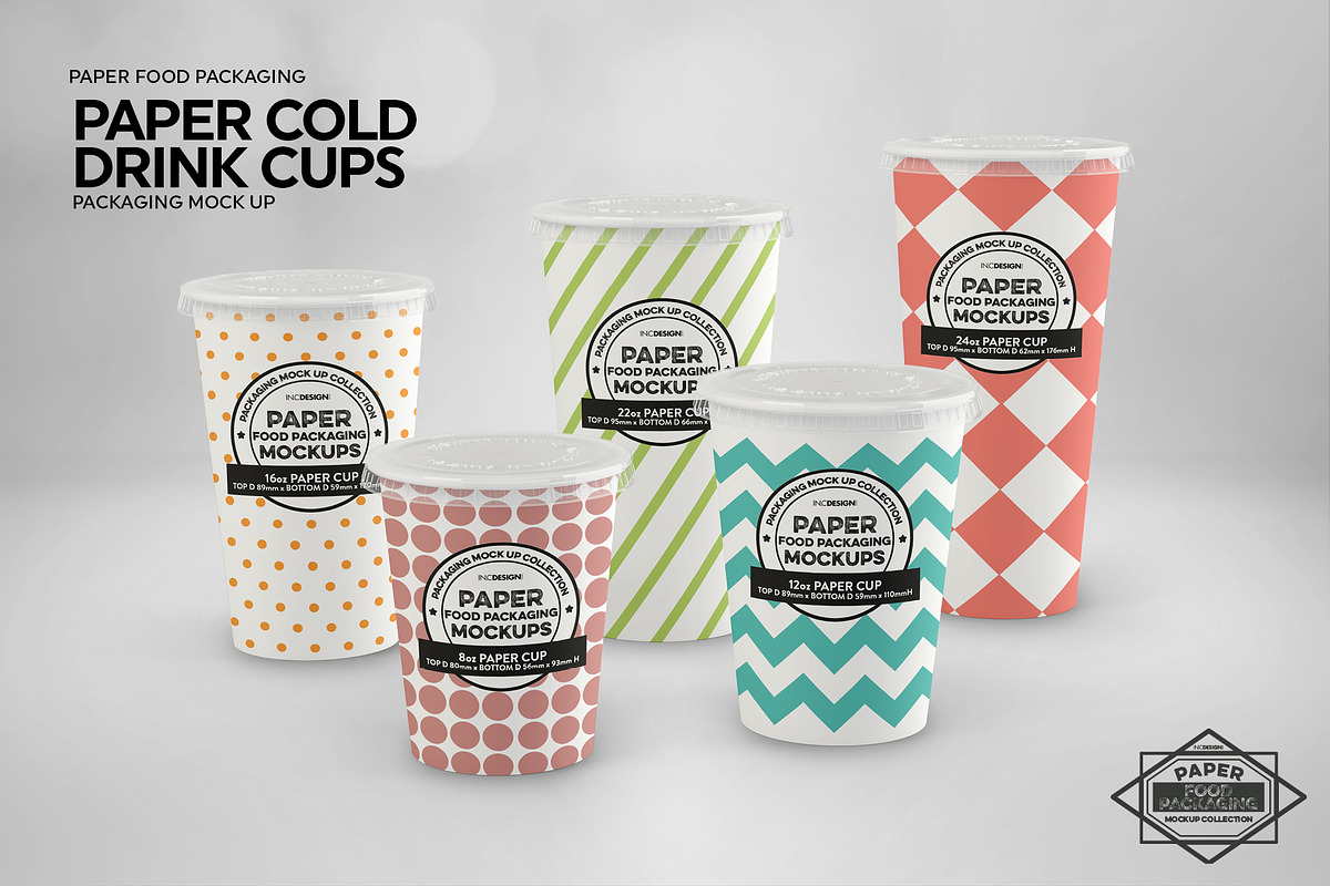 Paper Drink Cups Packaging Mockup, a Cups & Container Mockup by INCDesign (Photo 5 of 17)