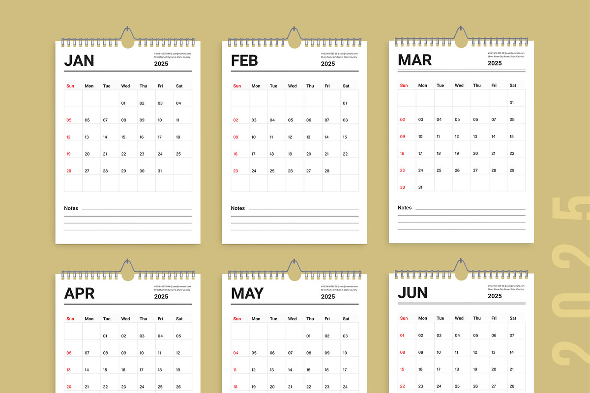 2025 Calender Design Layout Template, a Stationery Template by ContestDesign (Photo 2 of 4)