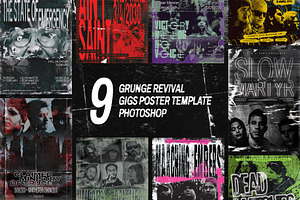 Grunge Gig Poster Template Pack