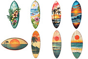 Retro Summer Surfboards Clipart, an Illustration by Pixels.Craft (Thumbnail 6 of 6)