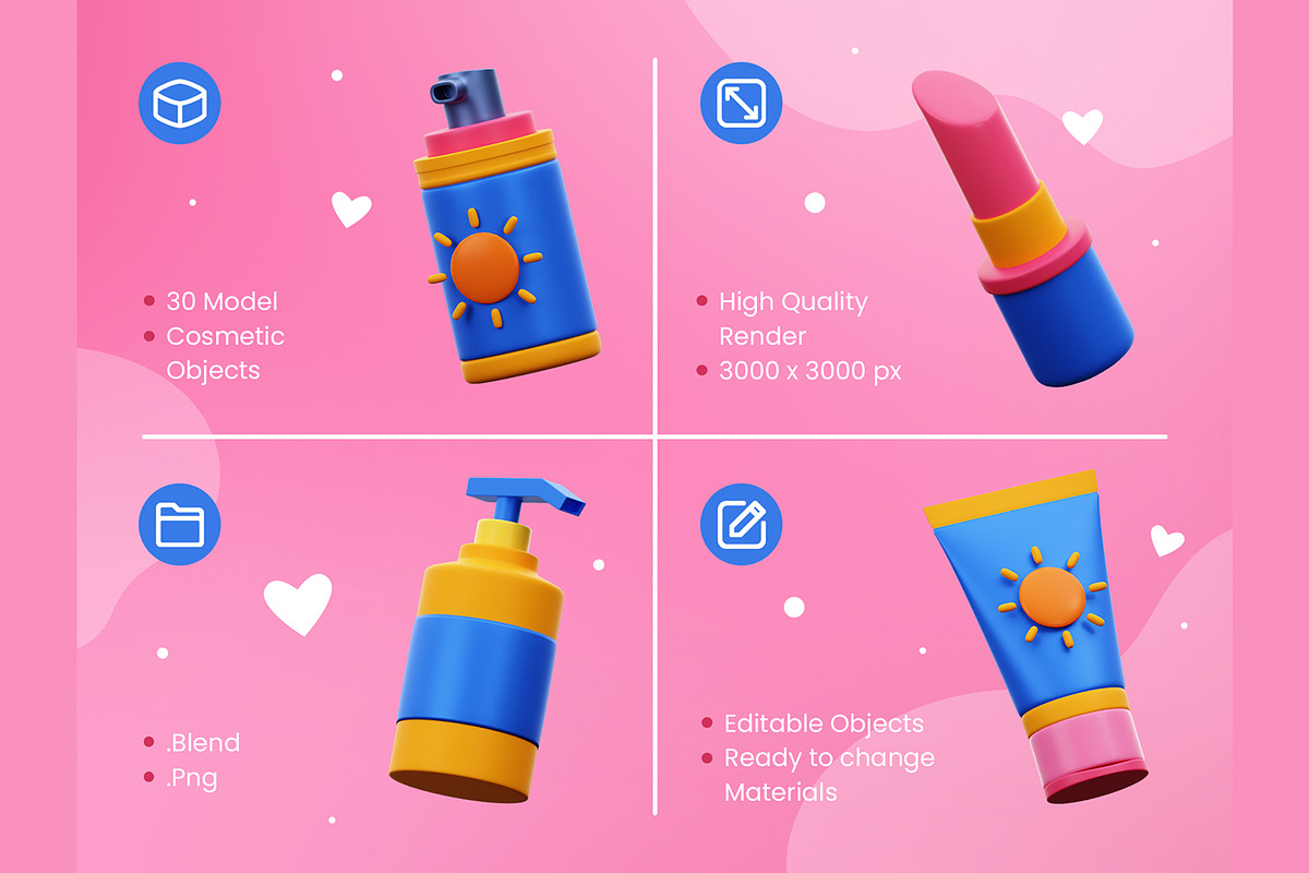 Cosmetic 3D Icons, an Object 3D Model by Rakata Studio (Photo 2 of 7)