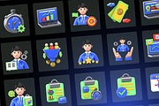 3D Business Performance Icon Set, a Characters & Person 3D Model by Flat Icons (Thumbnail 7 of 8)