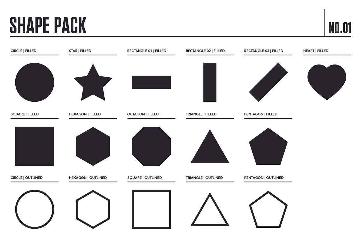 Procreate Shape Brush Pack 01 preview 2