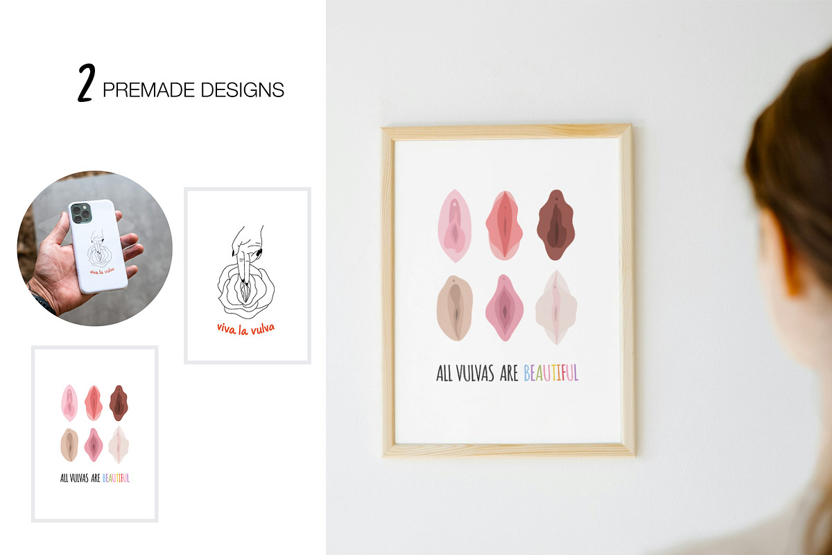Viva la vulva vector collection, a Healthcare Illustration by yabluko_draws (Photo 5 of 7)