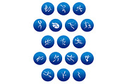 Blue icons with white sportsmen, a Duotone Icon by Vector Tradition (Thumbnail 1 of 3)