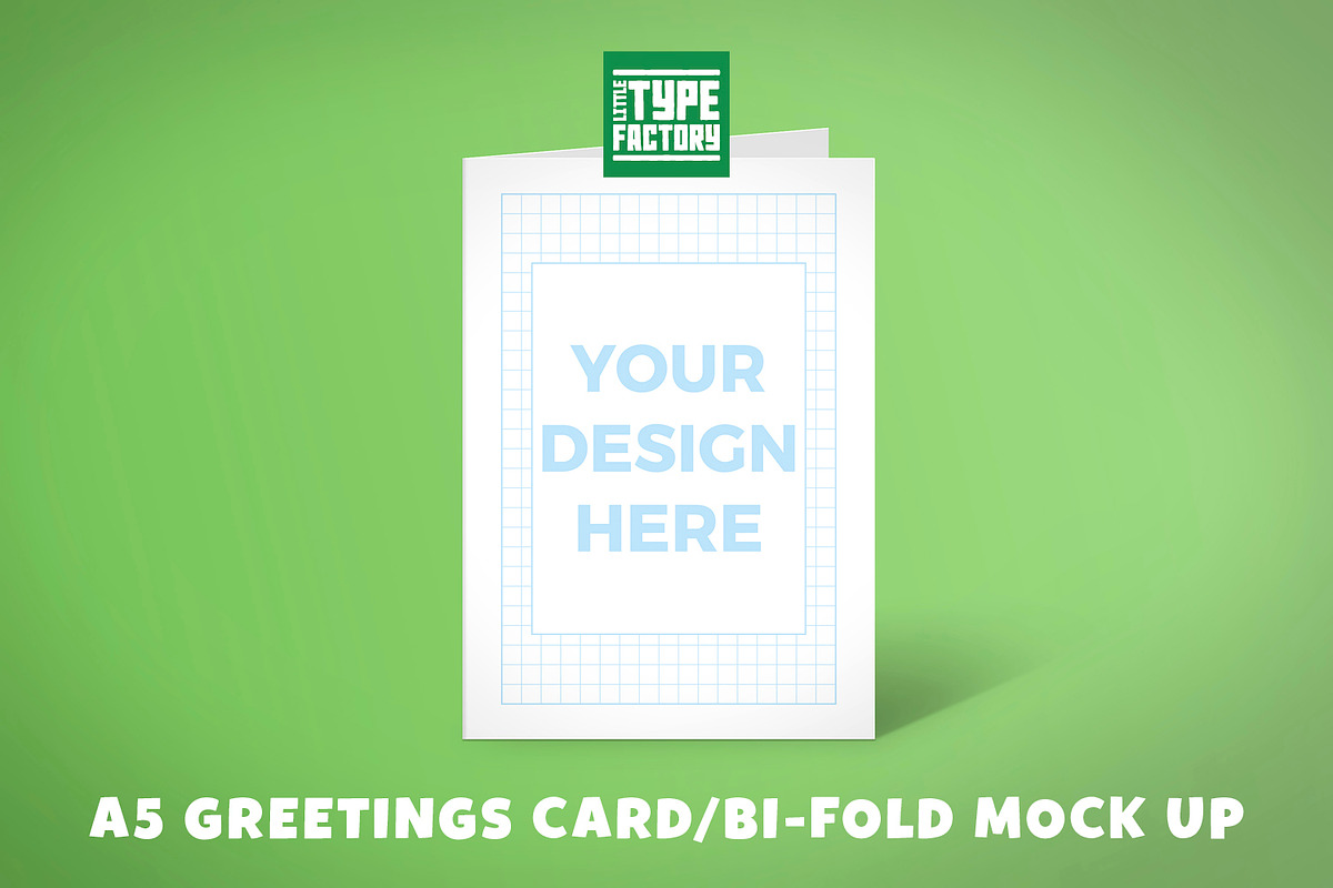 A5 Greetings Card Bi-fold Mock Up, a Print Template by Little Type Factory (Photo 7 of 8)