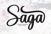 Saga | Script Font, a Handwritten Font by Scratchones (Thumbnail 1 of 9)