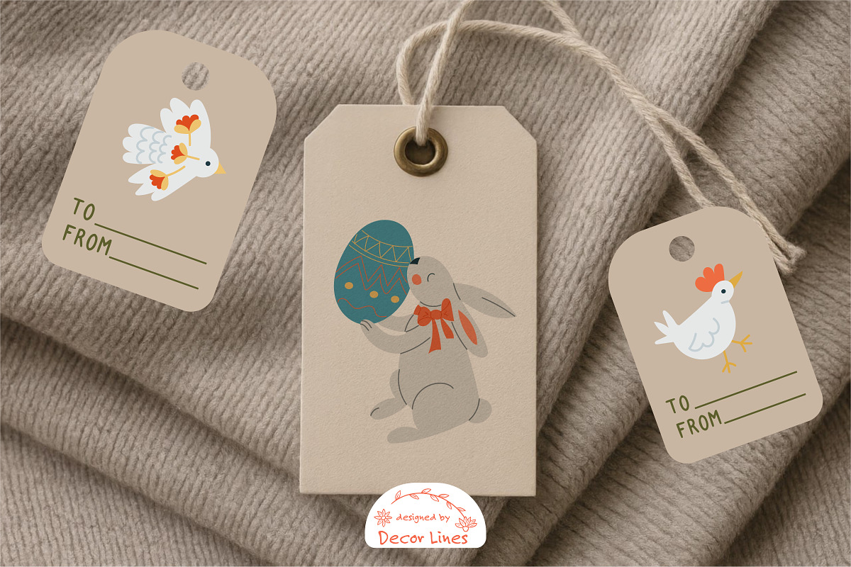 Cute Easter Bunny & Eggs Clipart, a Seasonal Illustration by Decor Lines (Photo 7 of 9)