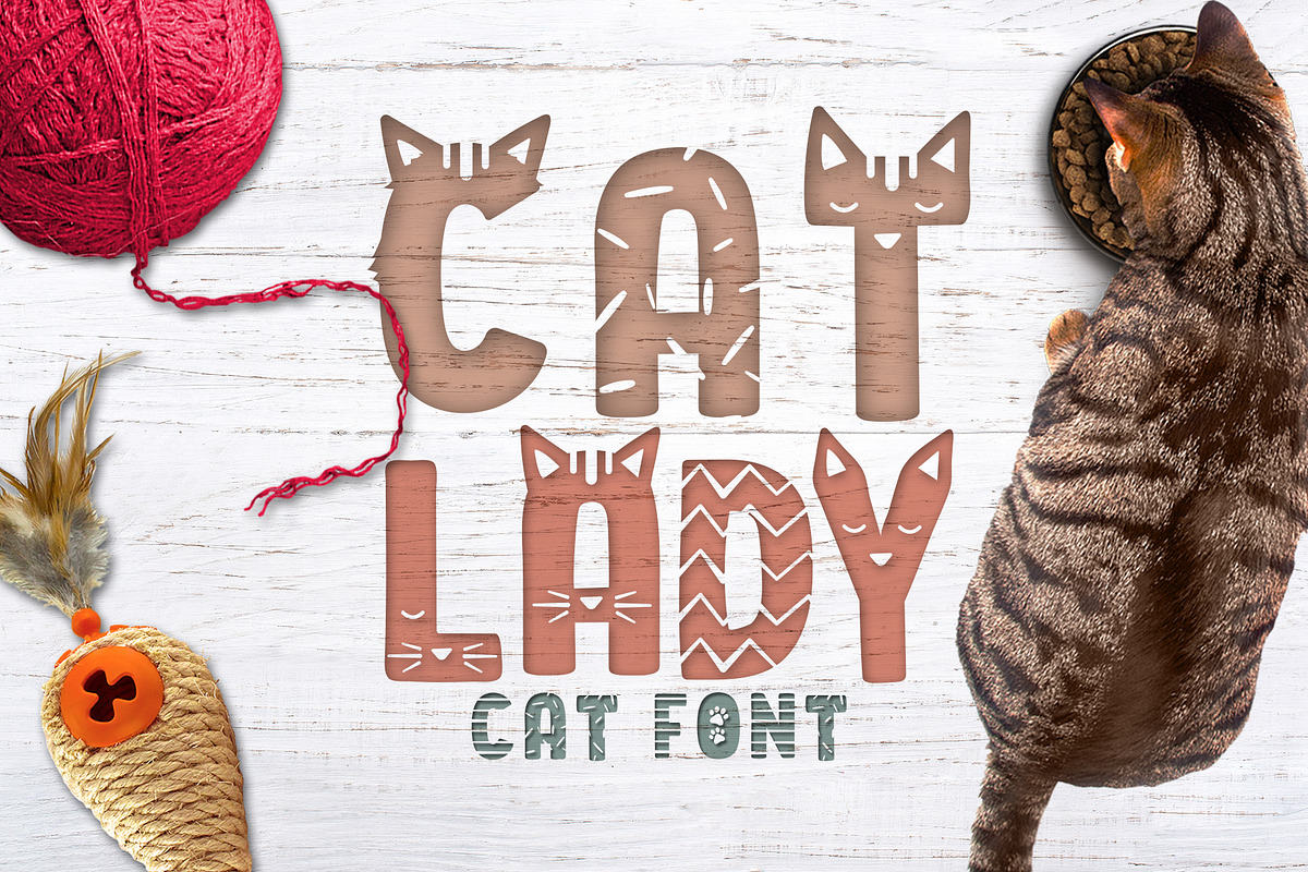 Cat Lady - Cat font, a Font by arausidp (Photo 1 of 10)
