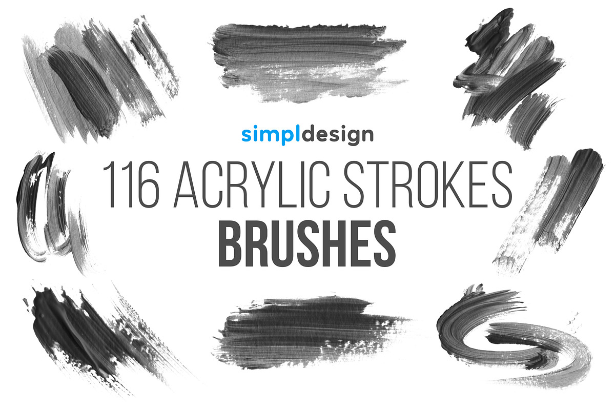 Stamp Acrylic Strokes Photoshop Brus, a Brush Add-On by SimplDesign (Photo 1 of 7)