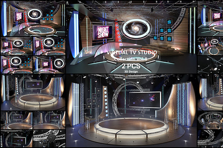 TV Studio Collection 8 - 2 PCS, a Scene 3D Model by akerStudio