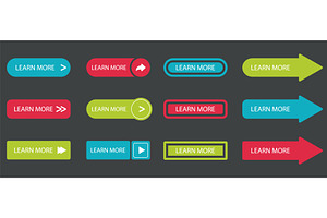 Learn more colorful buttons set, a Texture Illustration by Vector Creator