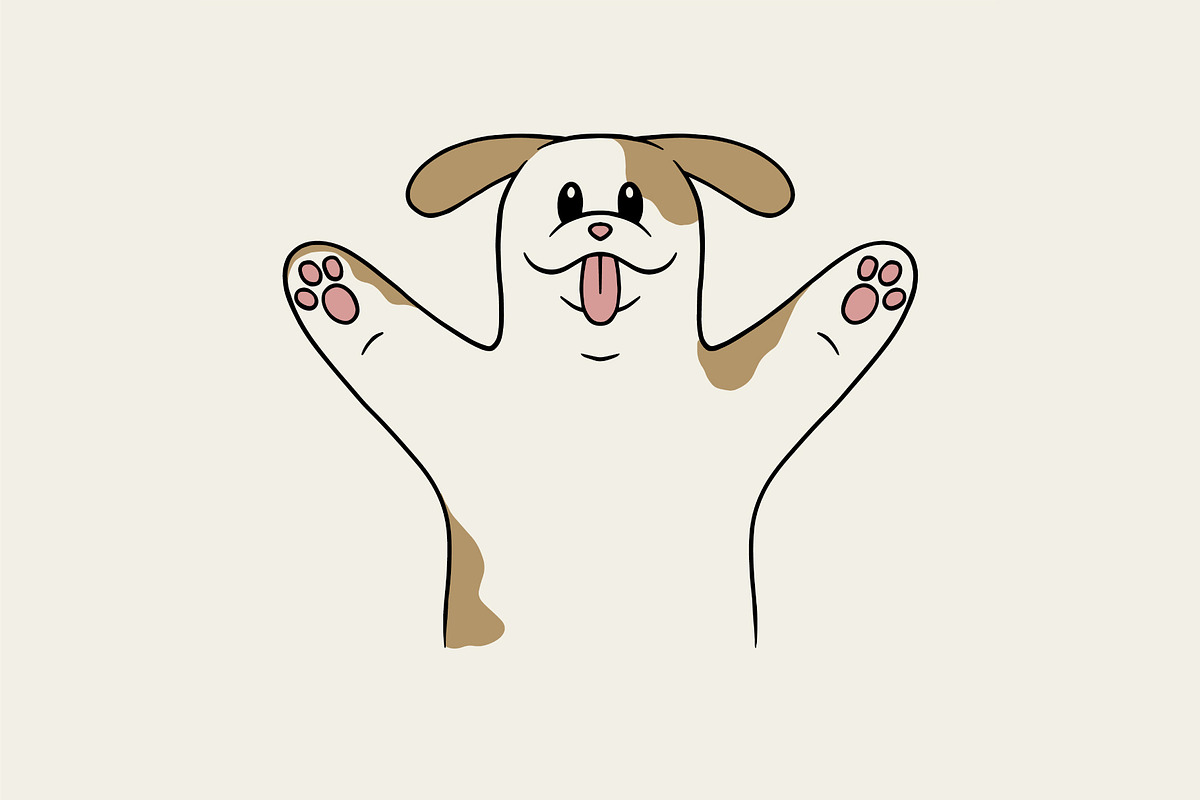 cute dog and cat paws up, an Animal Illustration by Judsart (Photo 3 of 3)