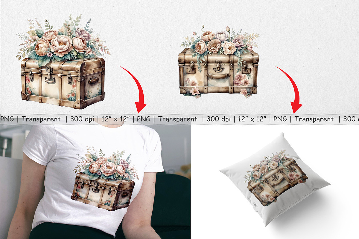 Steamer Trunk Clipart, a Graphic by Artnoy (Photo 3 of 5)