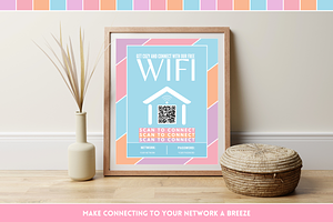 Pastel WiFi QR Code Sign