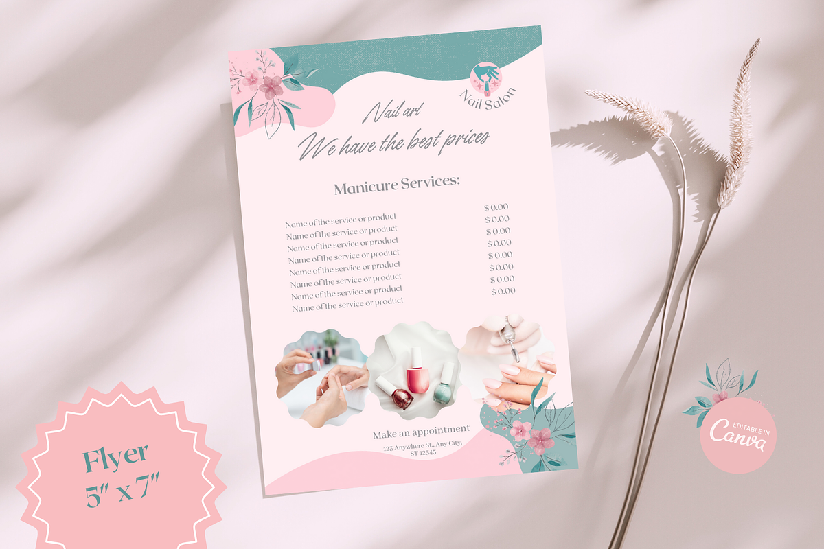 Nail Salon Promo Canva Templates, a Marketing Template by PaolaroiDesign (Photo 3 of 8)