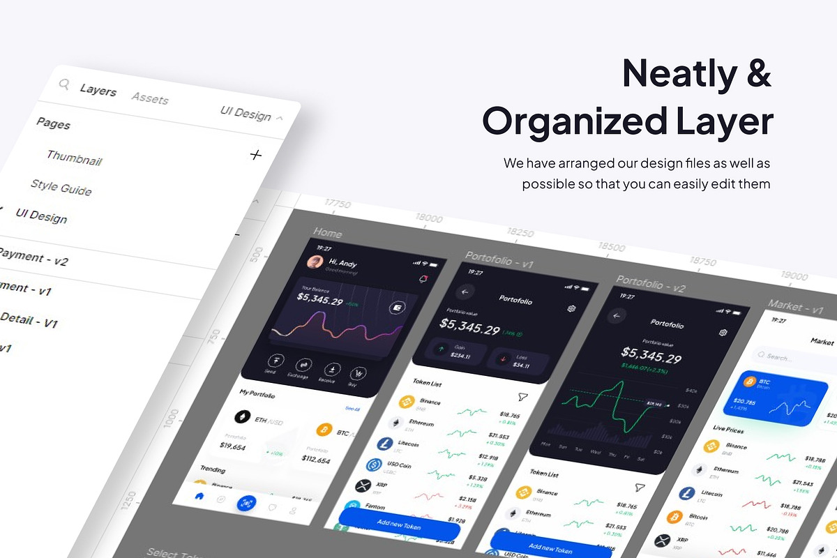 Cryptok - Crypto Wallet UI Kits App, an App Template by Minialis (Photo 3 of 6)