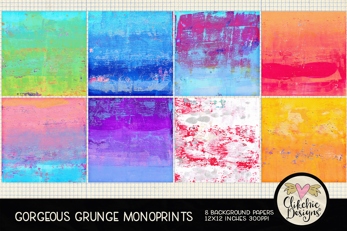 Gorgeous Grunge Monoprint Background, a Texture Graphic by Clikchic Designs (Photo 2 of 5)