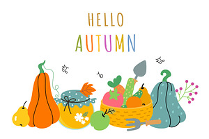 Autumn Harvest Background With