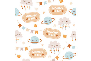 Baby seamless pattern, a Pattern Graphic by Elen_Art