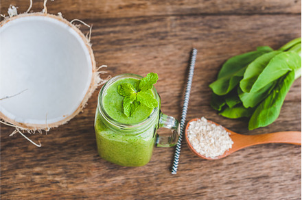 Mason jar mugs filled with green, a Food & Drink Photo by Elizaveta Galitskaya