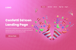 Confetti 3d Illustration Icon Pack