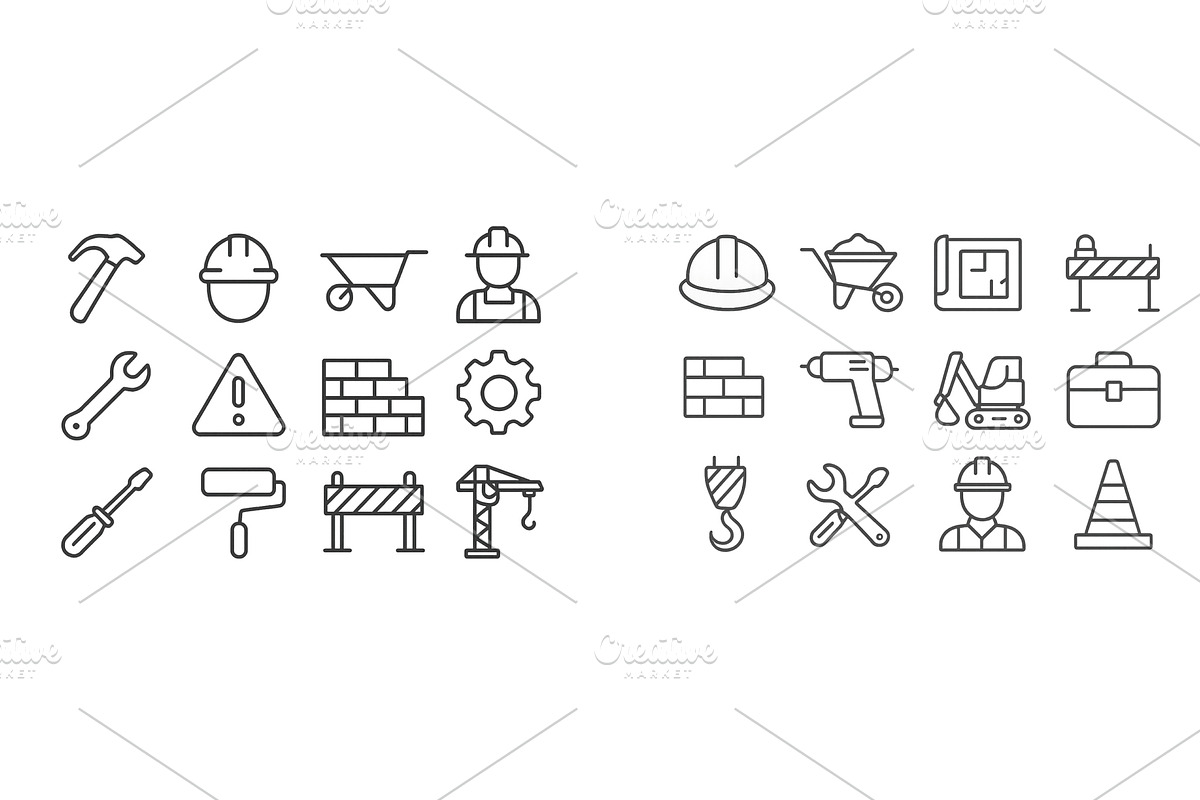 Construction icons representing, an Illustration by ZinetroN